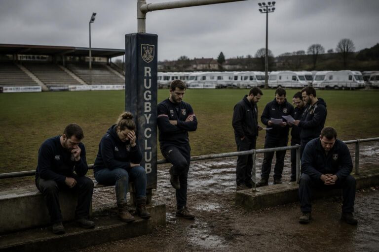 découvrez comment un club de rugby, confronté à la crise liée à l'accueil des gens du voyage, est contraint de mettre ses salariés au chômage.